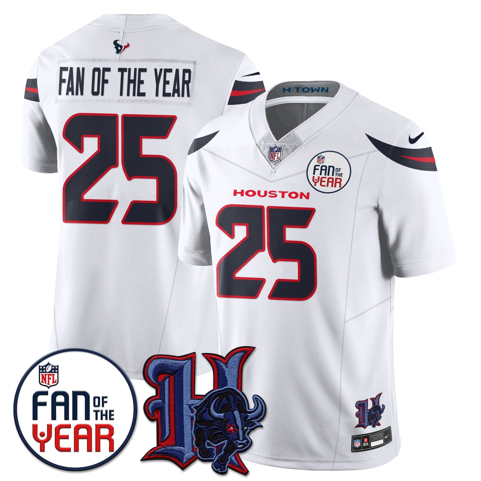 Houston Texans "Fan Of The Year" Jersey - All Stitched