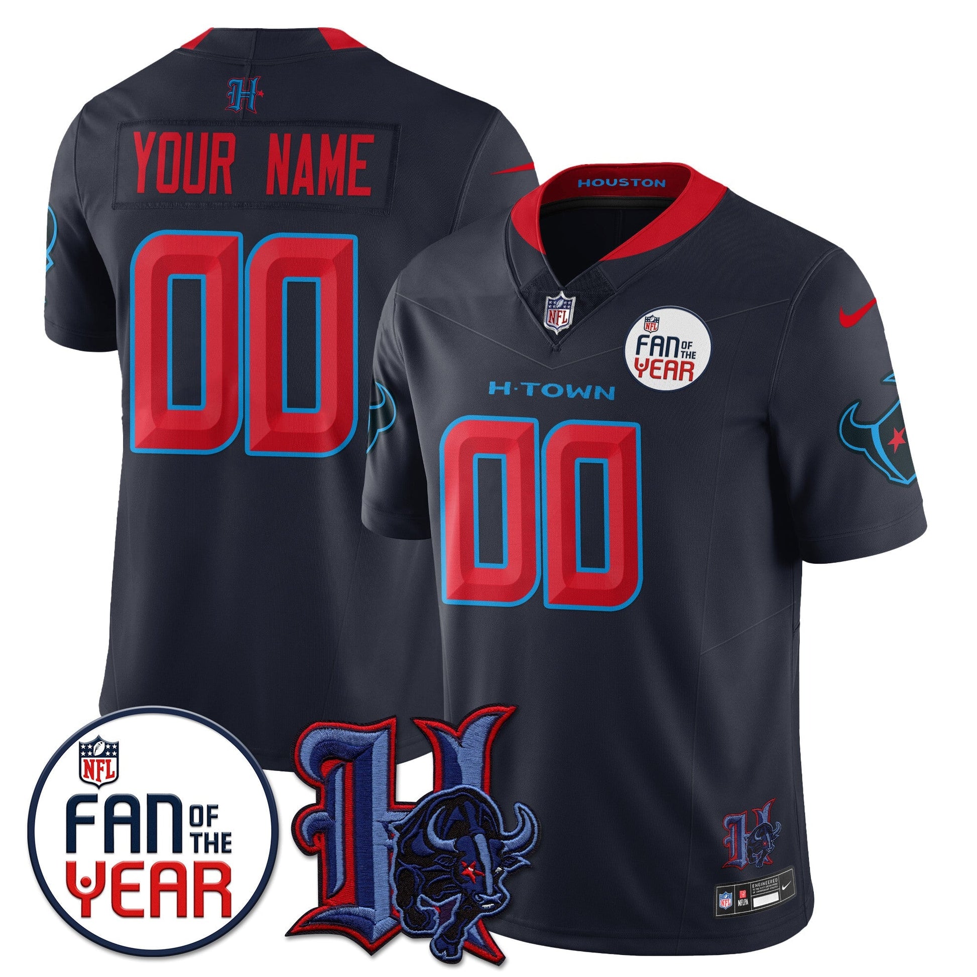 Houston Texans "Fan Of The Year" Jersey - All Stitched