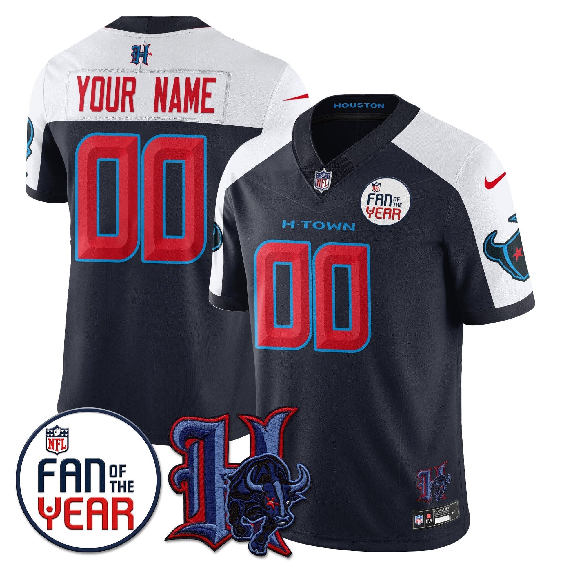 Houston Texans "Fan Of The Year" Jersey - All Stitched