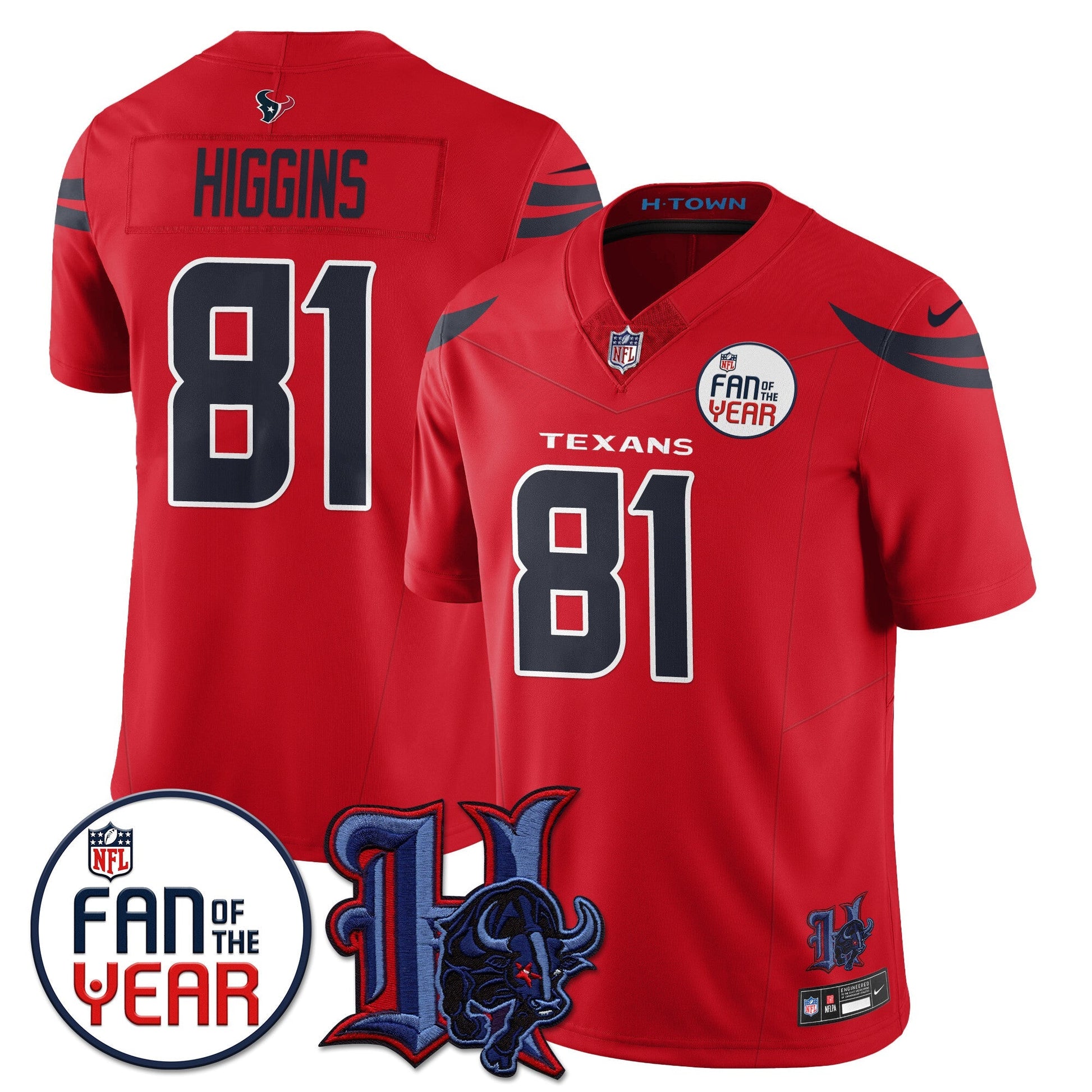 Houston Texans "Fan Of The Year" Jersey - All Stitched