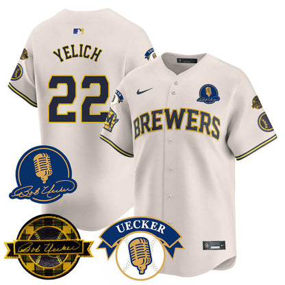 Milwaukee Brewers 2025 Limited Jersey - Bob Uecker Patch - All Stitched