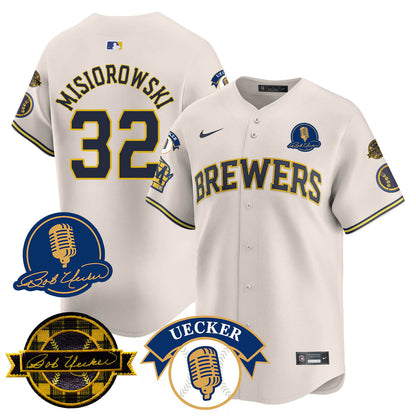 Milwaukee Brewers 2025 Limited Jersey - Bob Uecker Patch - All Stitched