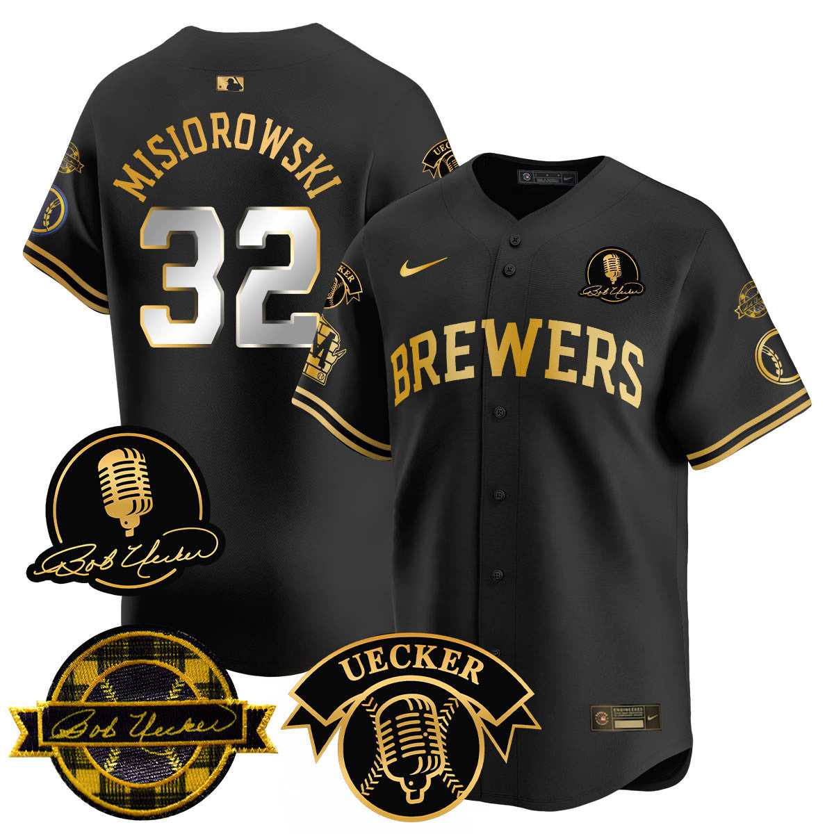 Milwaukee Brewers 2025 Limited Jersey - Bob Uecker Patch - All Stitched