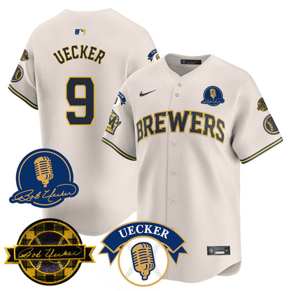 Milwaukee Brewers 2025 Limited Jersey - Bob Uecker Patch - All Stitched