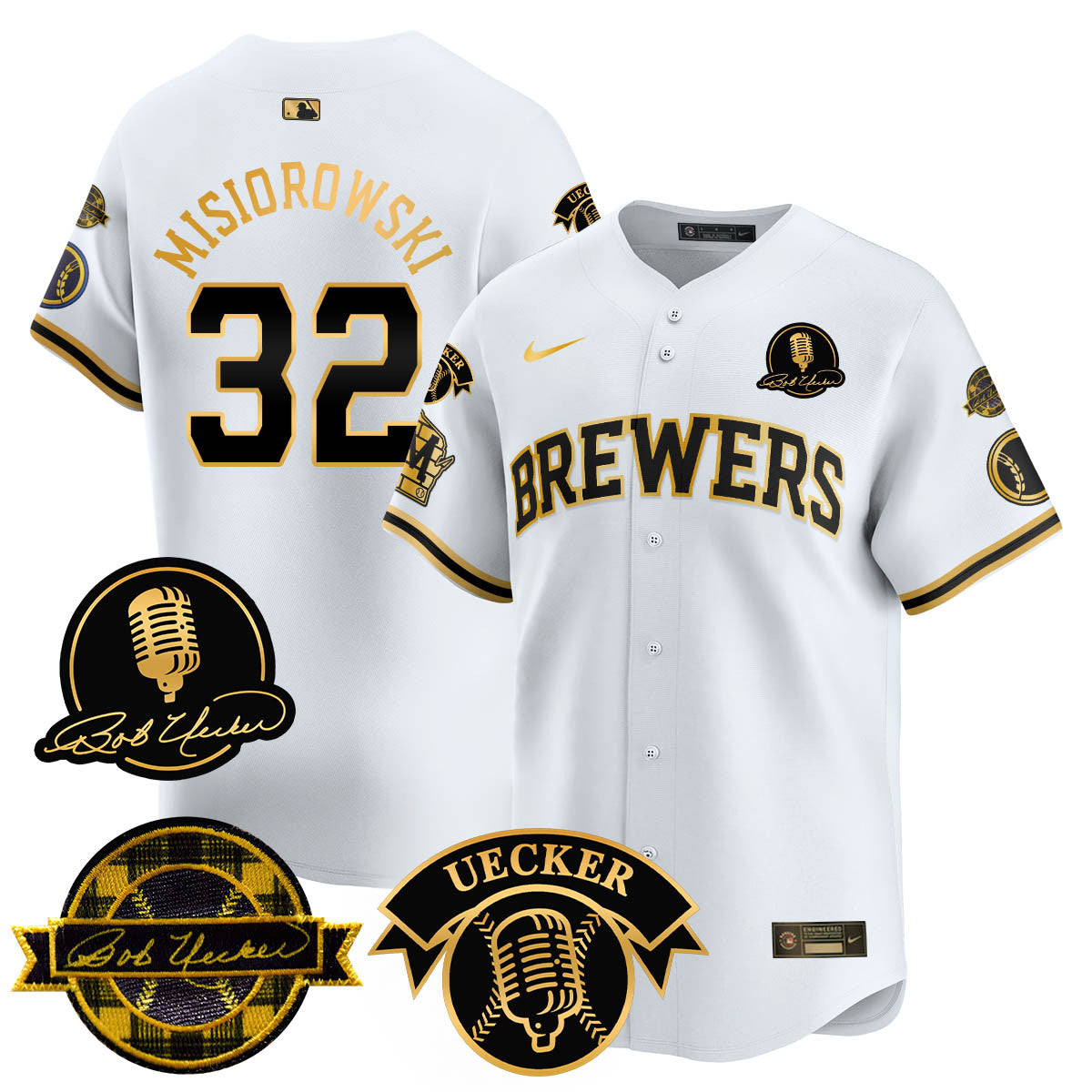 Milwaukee Brewers 2025 Limited Jersey - Bob Uecker Patch - All Stitched