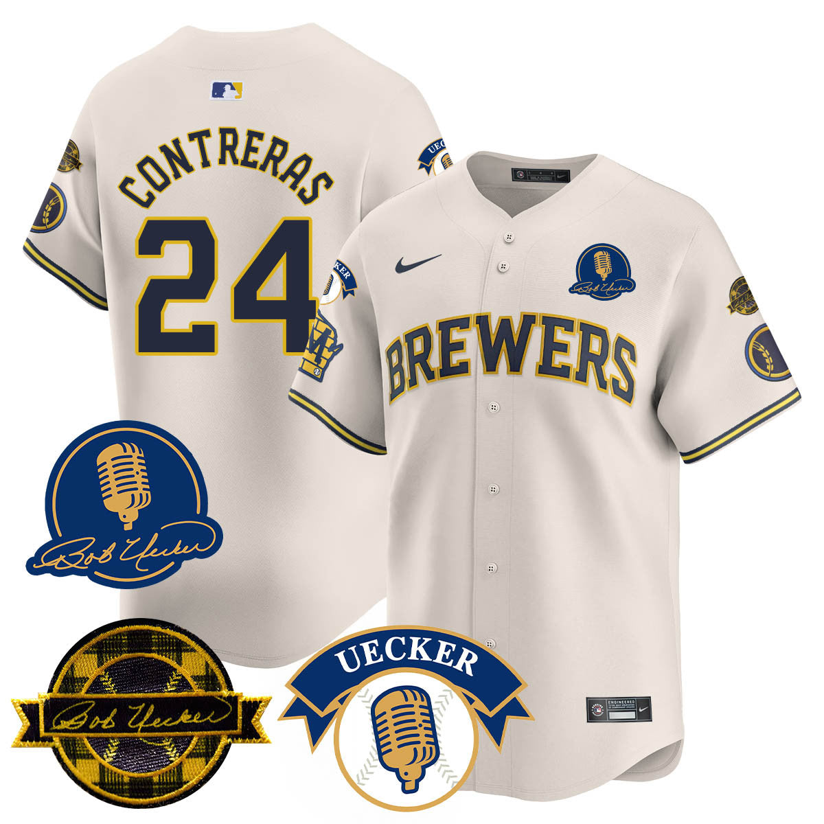 Milwaukee Brewers 2025 Limited Jersey - Bob Uecker Patch - All Stitched
