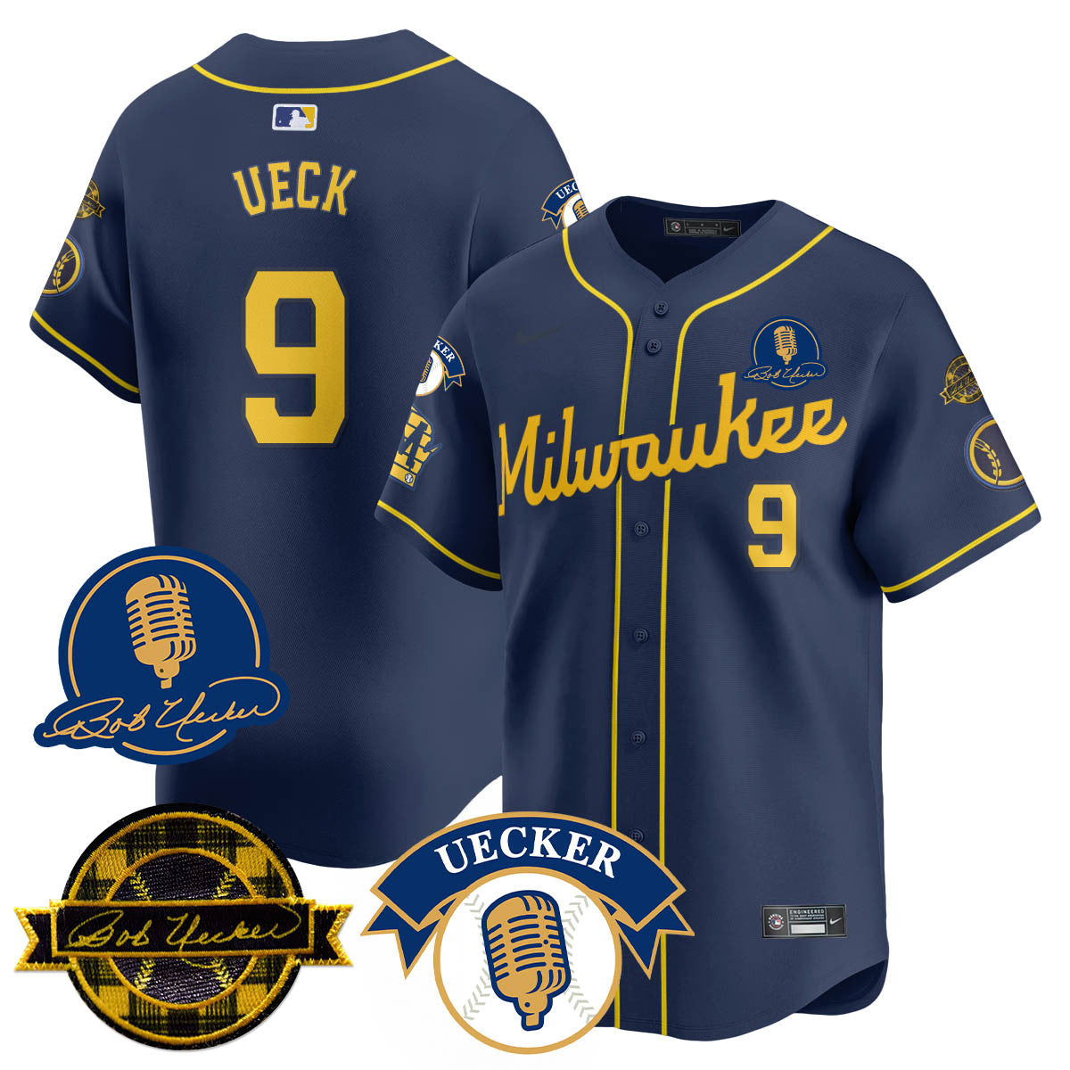 Milwaukee Brewers 2025 Limited Jersey - Bob Uecker Patch - All Stitched