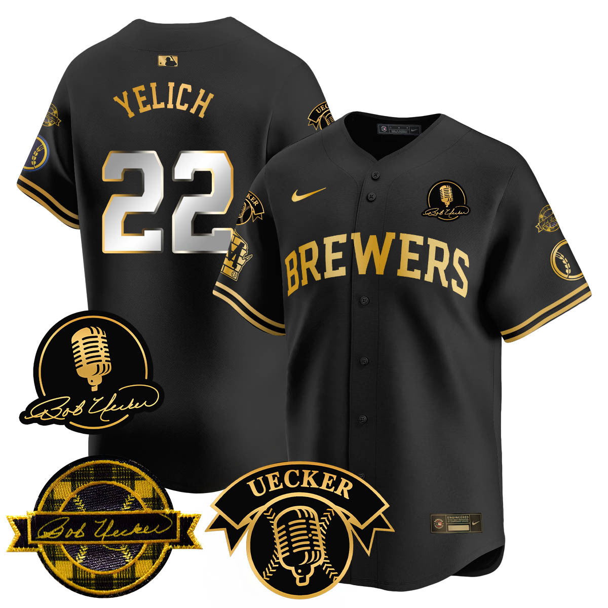 Milwaukee Brewers 2025 Limited Jersey - Bob Uecker Patch - All Stitched
