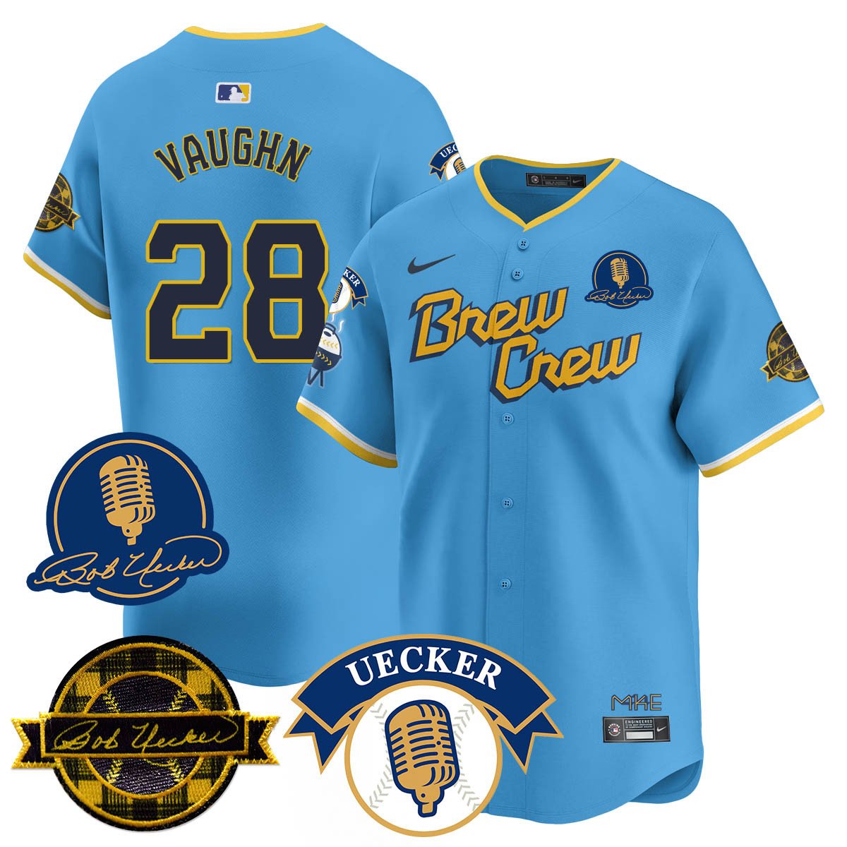Milwaukee Brewers 2025 Limited Jersey - Bob Uecker Patch - All Stitched