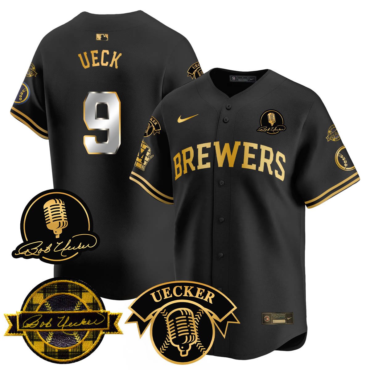 Milwaukee Brewers 2025 Limited Jersey - Bob Uecker Patch - All Stitched