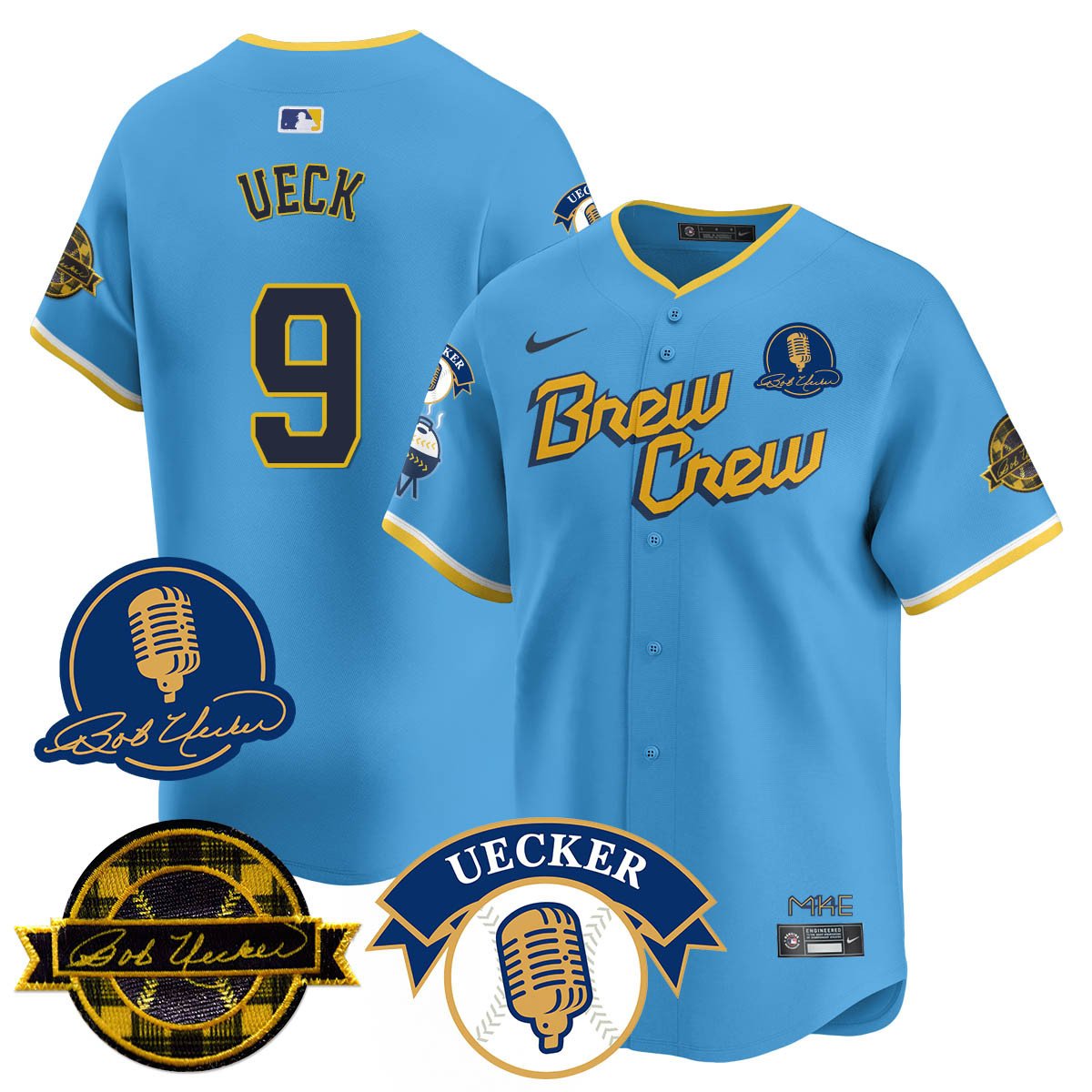 Milwaukee Brewers 2025 Limited Jersey - Bob Uecker Patch - All Stitched