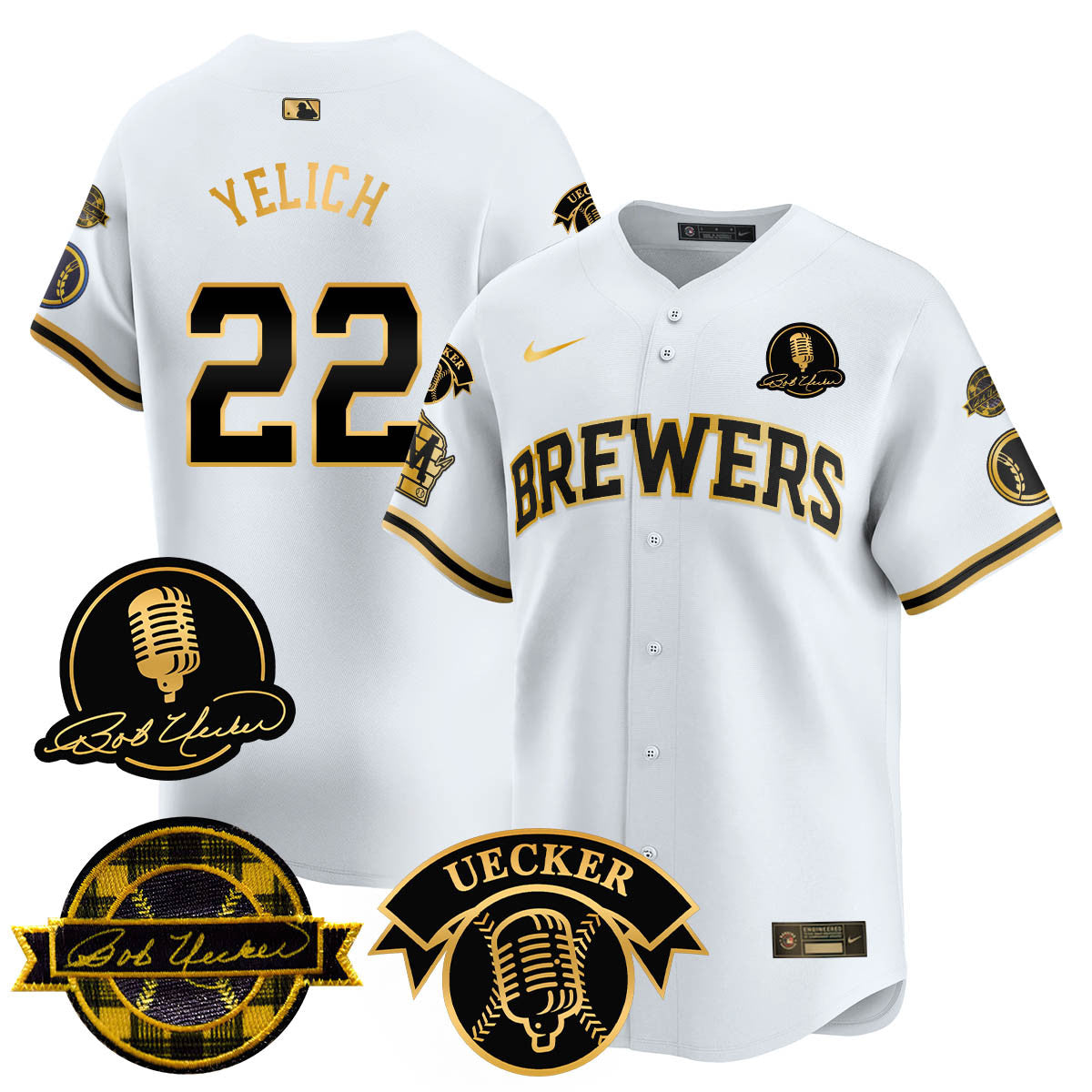 Milwaukee Brewers 2025 Limited Jersey - Bob Uecker Patch - All Stitched