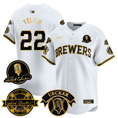 Milwaukee Brewers 2025 Limited Jersey - Bob Uecker Patch - All Stitched