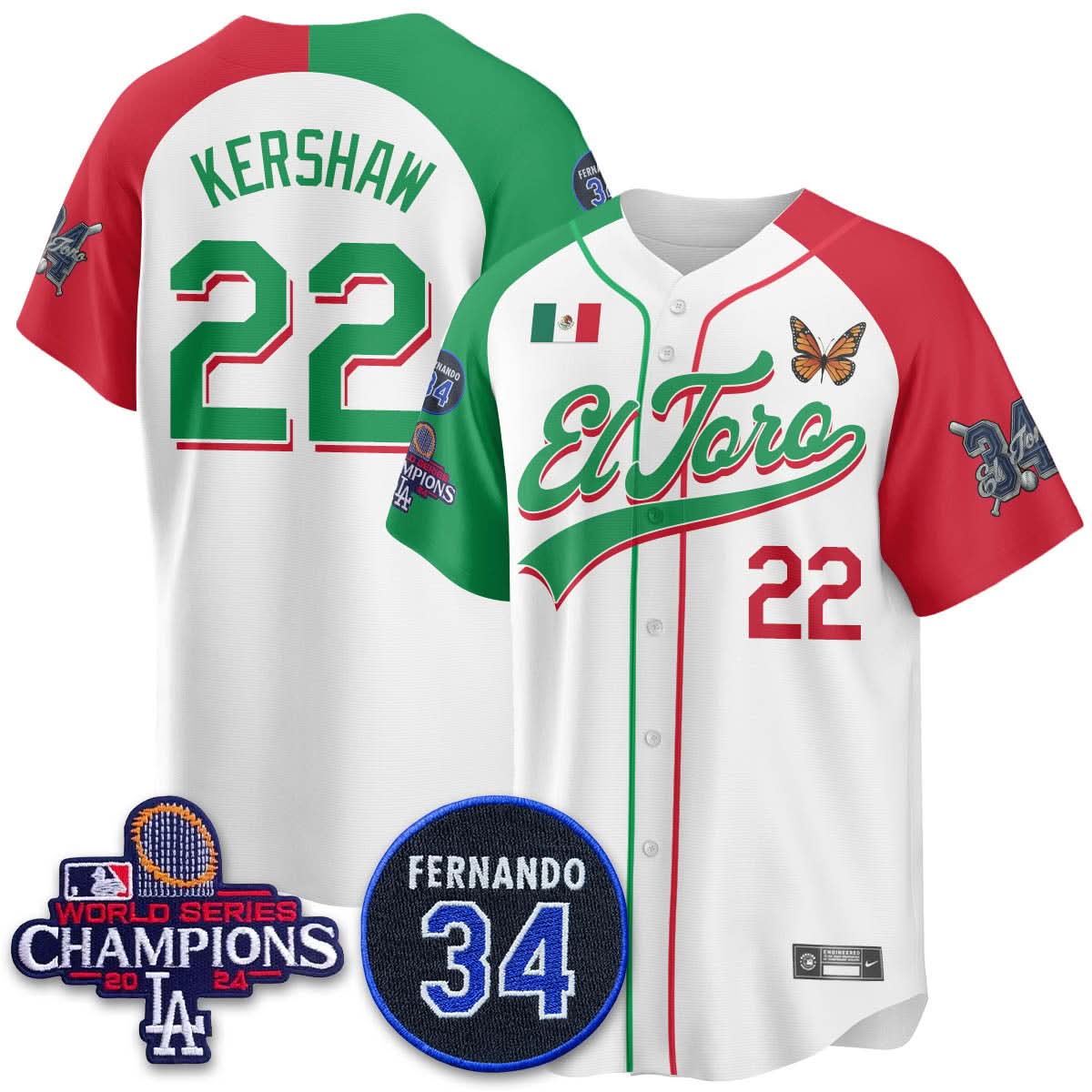 Los Angeles Dodgers Mexican "El Toro" Jersey - All Stitched