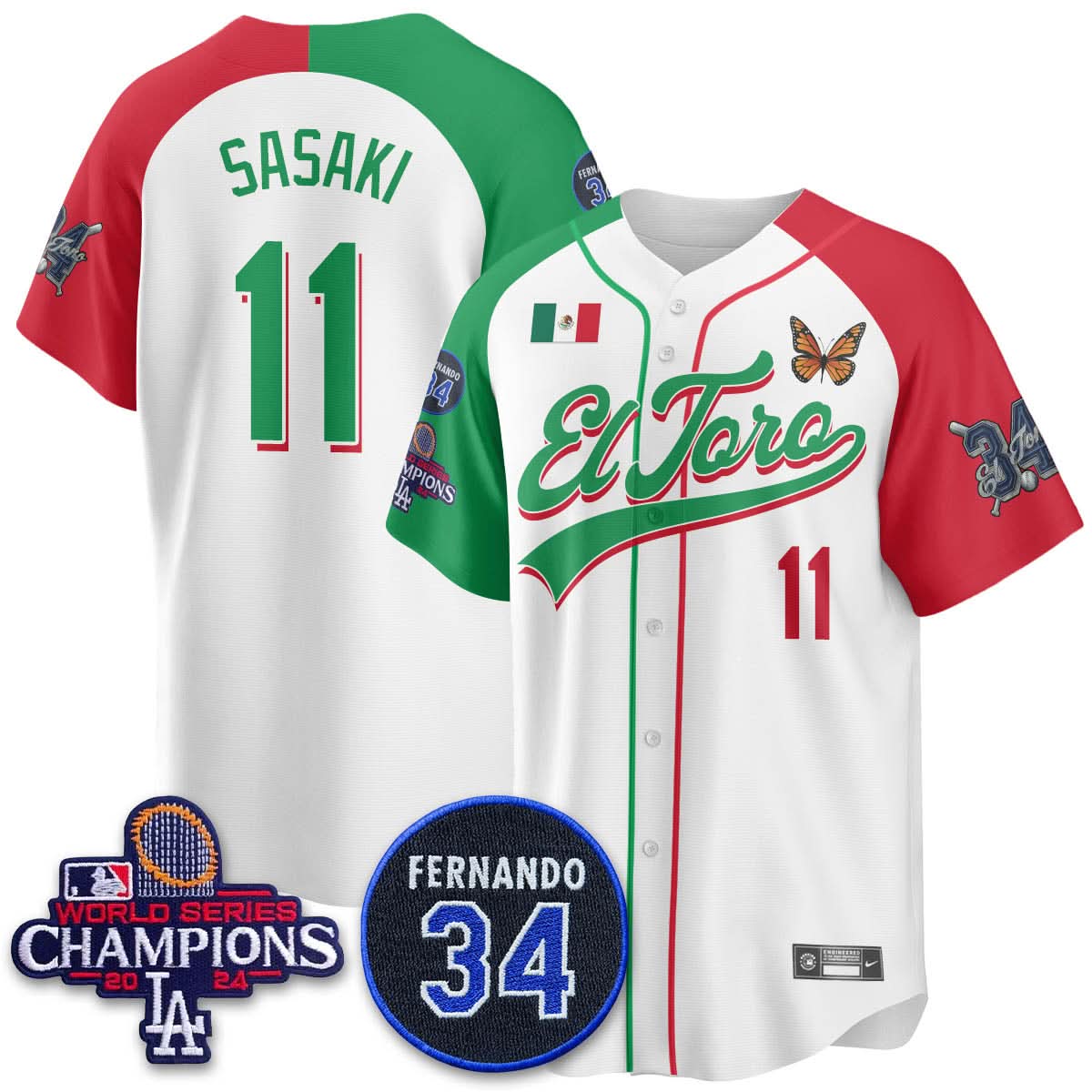 Los Angeles Dodgers Mexican "El Toro" Jersey - All Stitched