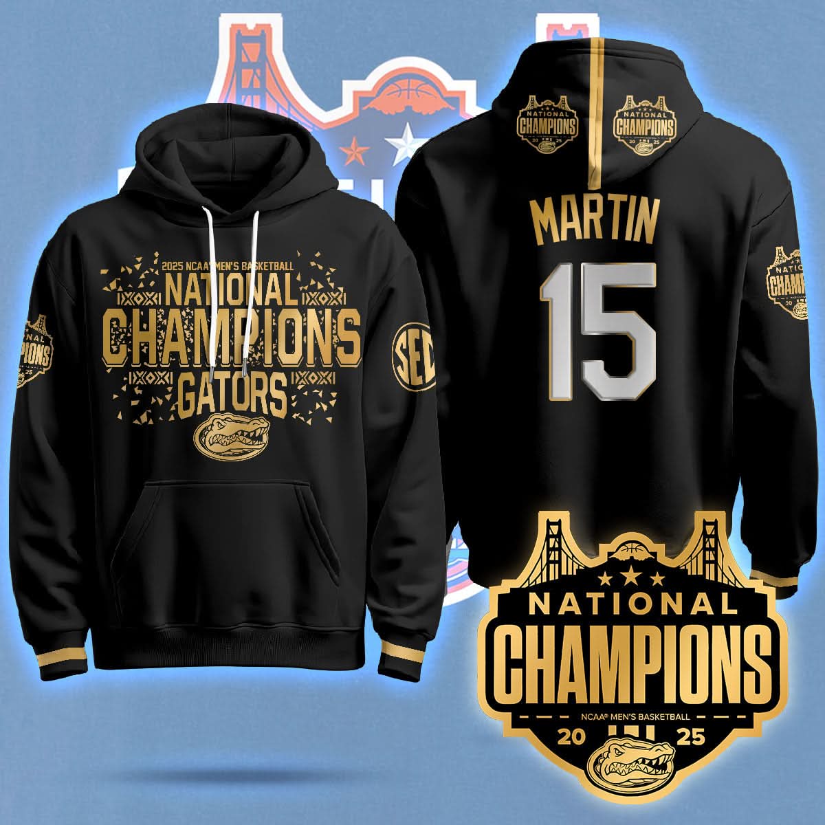 Florida Gators 2025 National Champions Basketball Hoodie - Printed