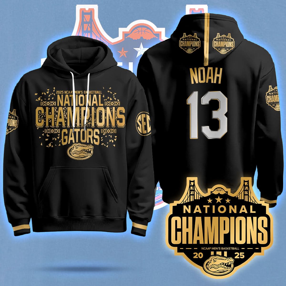 Florida Gators 2025 National Champions Basketball Hoodie - Printed