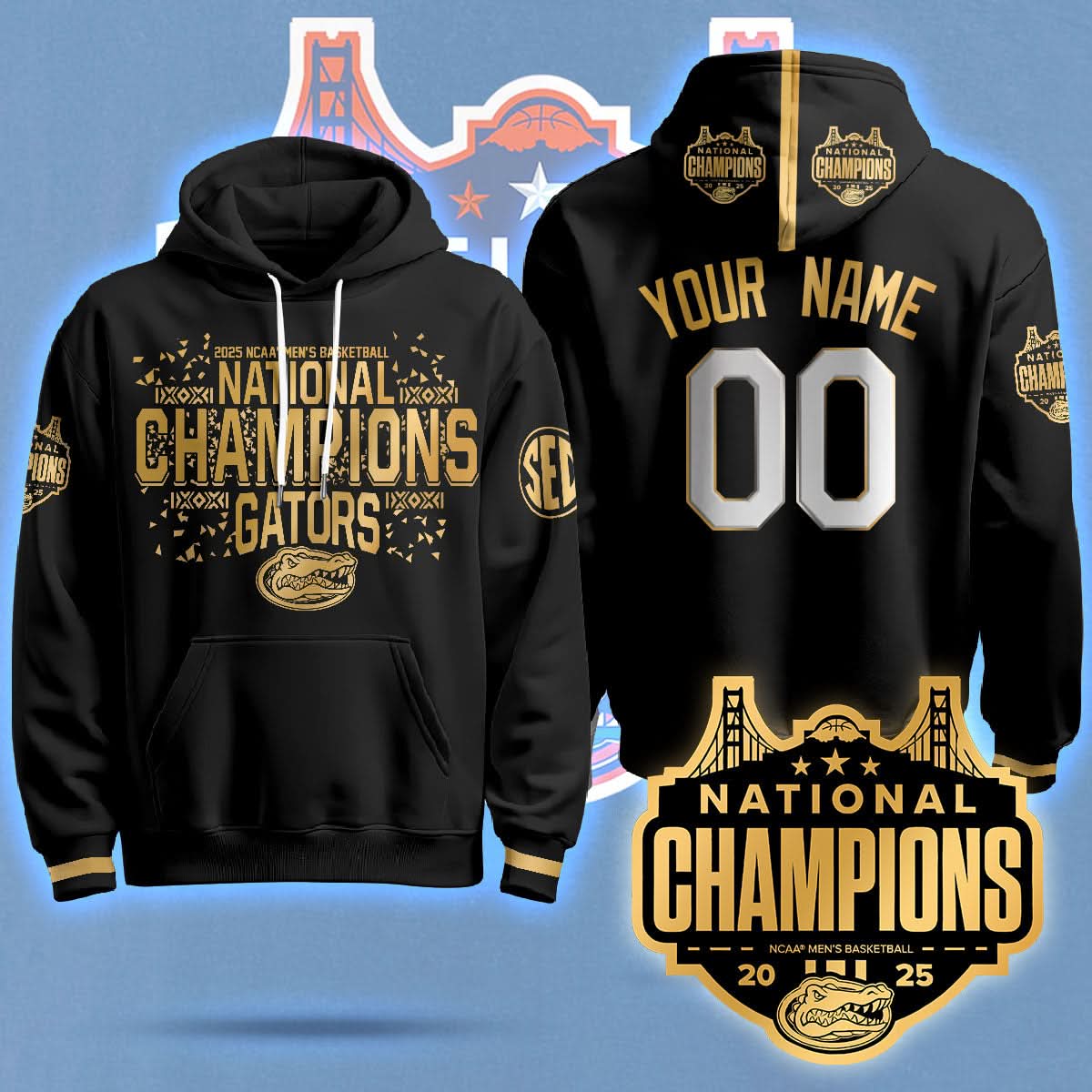 Florida Gators 2025 National Champions Basketball Custom Hoodie - Printed
