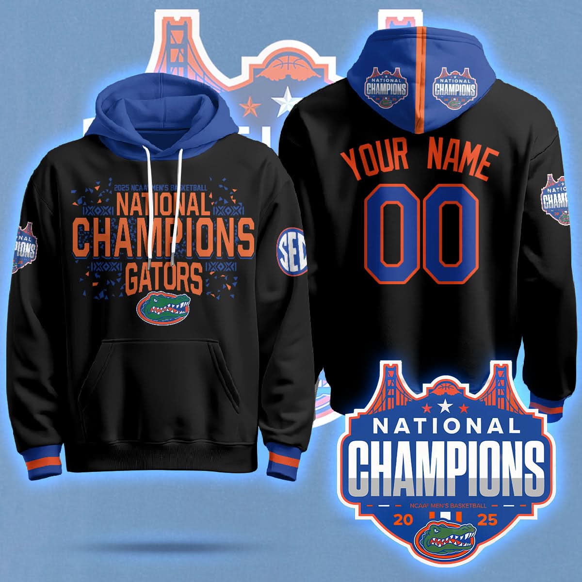 Florida Gators 2025 National Champions Basketball Custom Hoodie - Printed