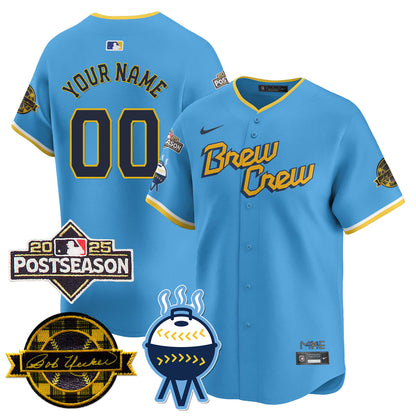 Milwaukee Brewers 2025 Postseason Custom Jersey - All Stitched
