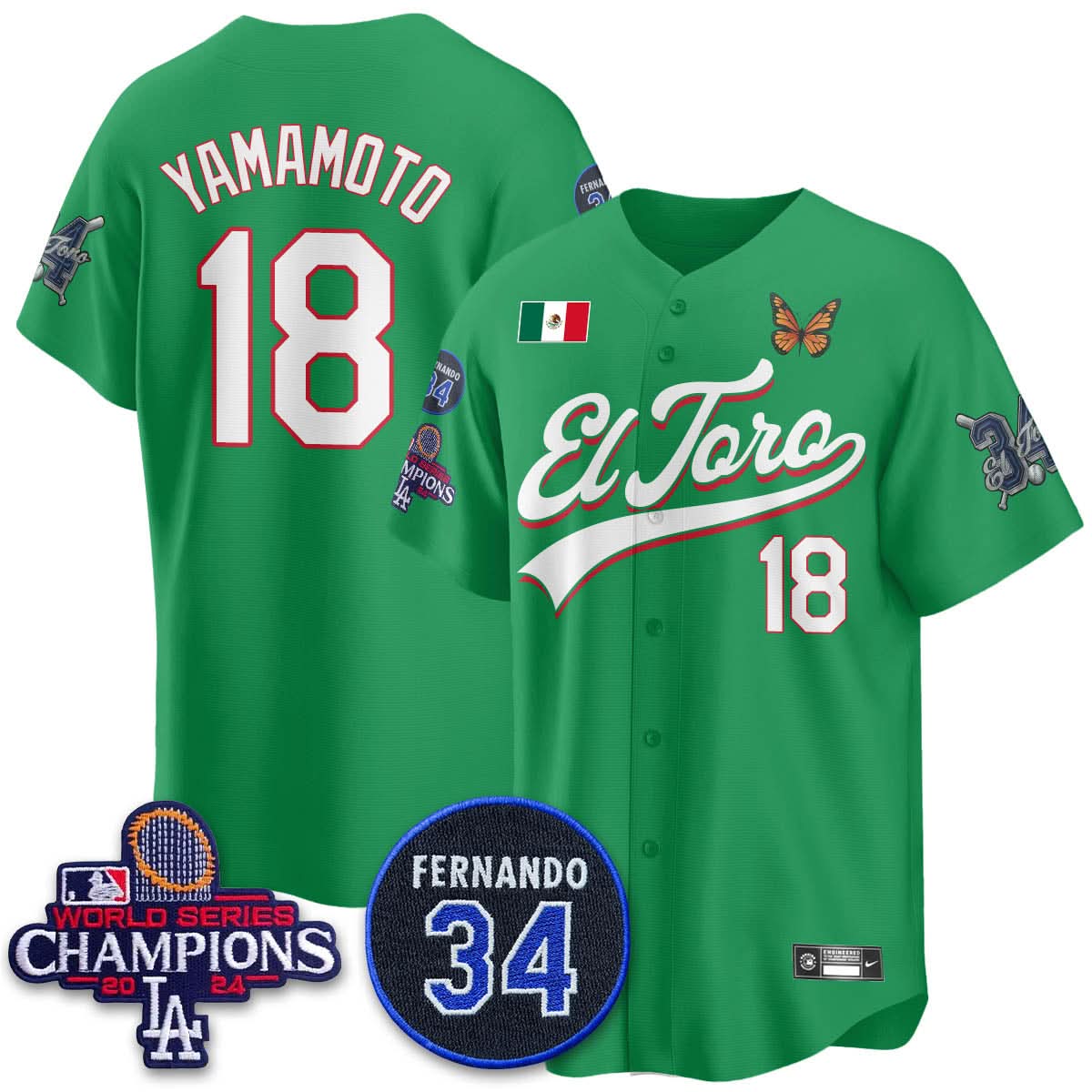 Los Angeles Dodgers Mexican "El Toro" Jersey - All Stitched