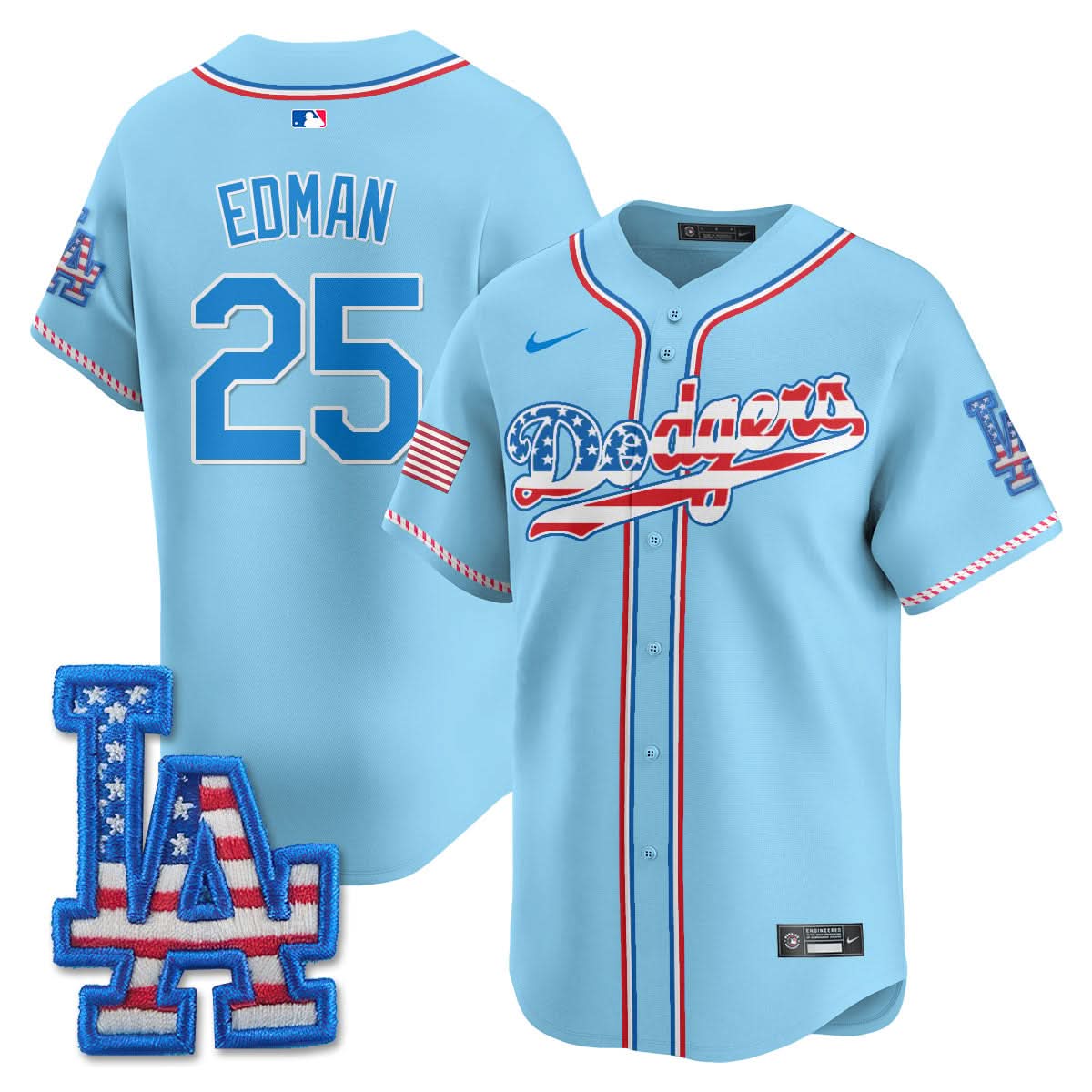 Los Angeles Dodgers 2025 Fourth of July Jersey - All Stitched