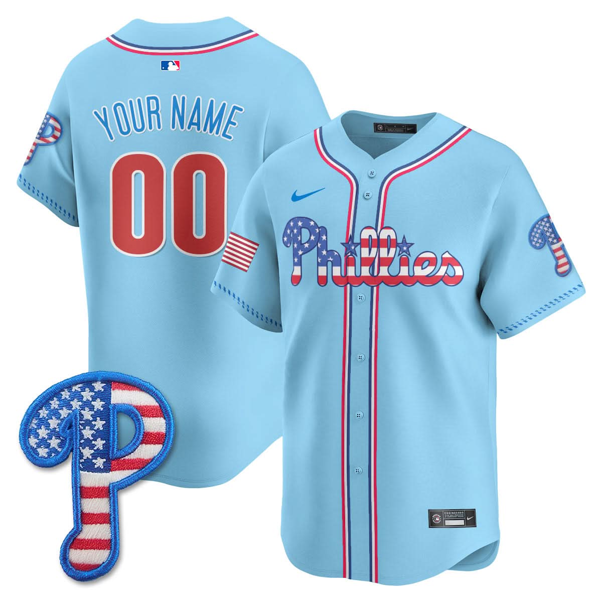 Philadelphia Phillies 2025 Fourth of July Custom Jersey - All Stitched
