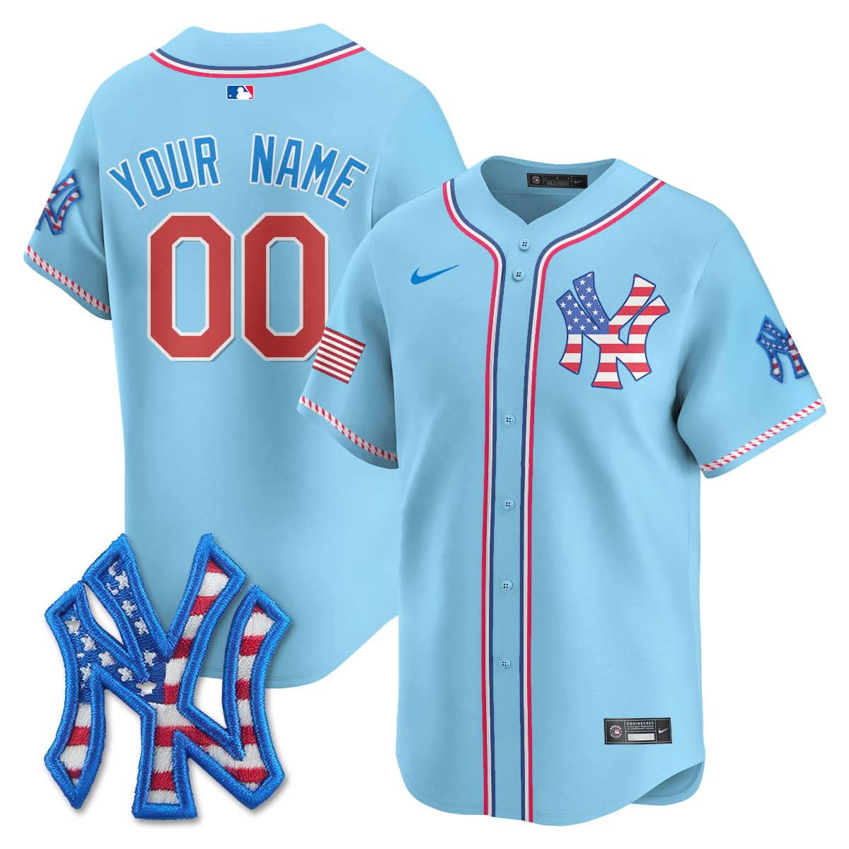 New York Yankees 2025 Fourth of July Custom Jersey - All Stitched