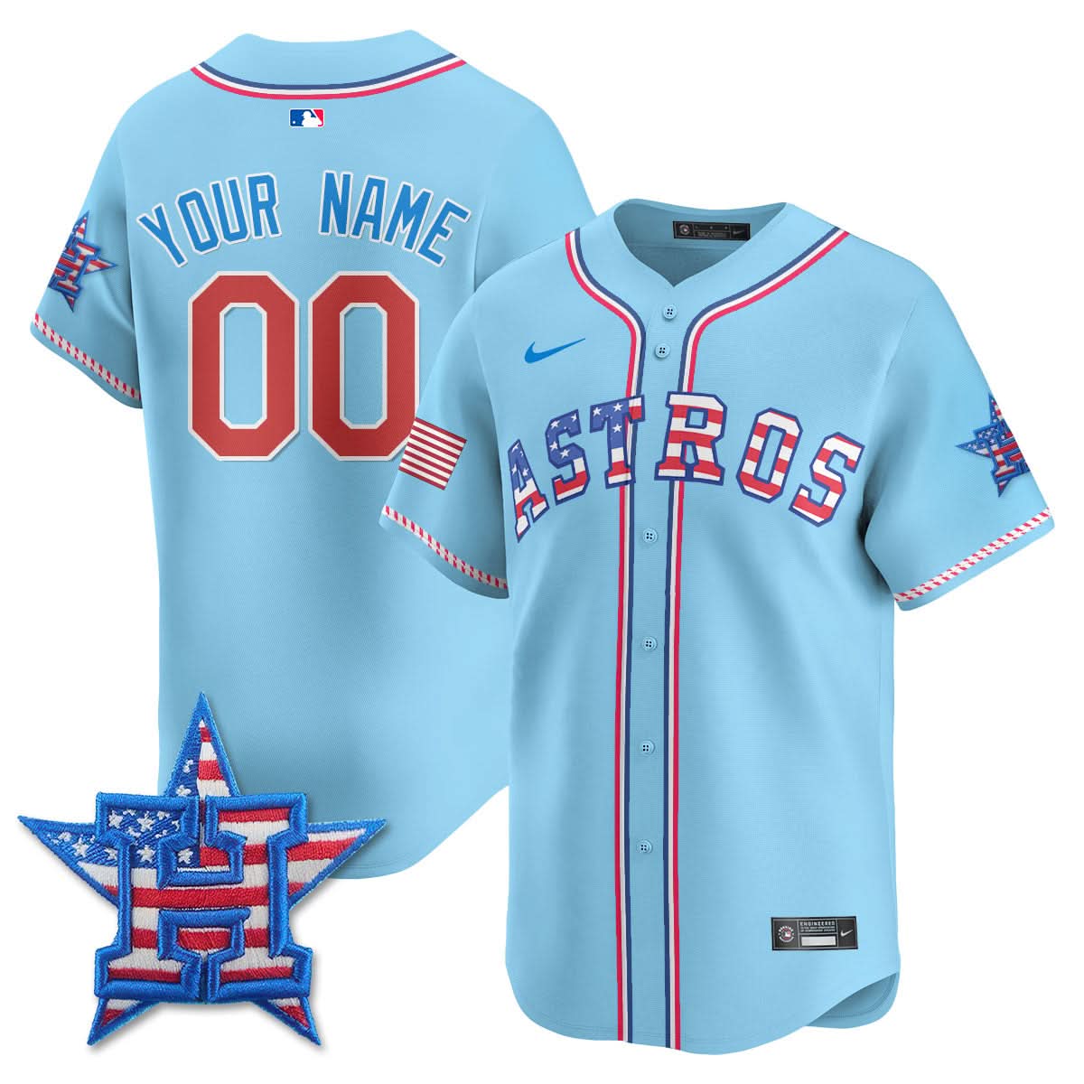 Houston Astros 2025 Fourth of July Custom Jersey - All Stitched