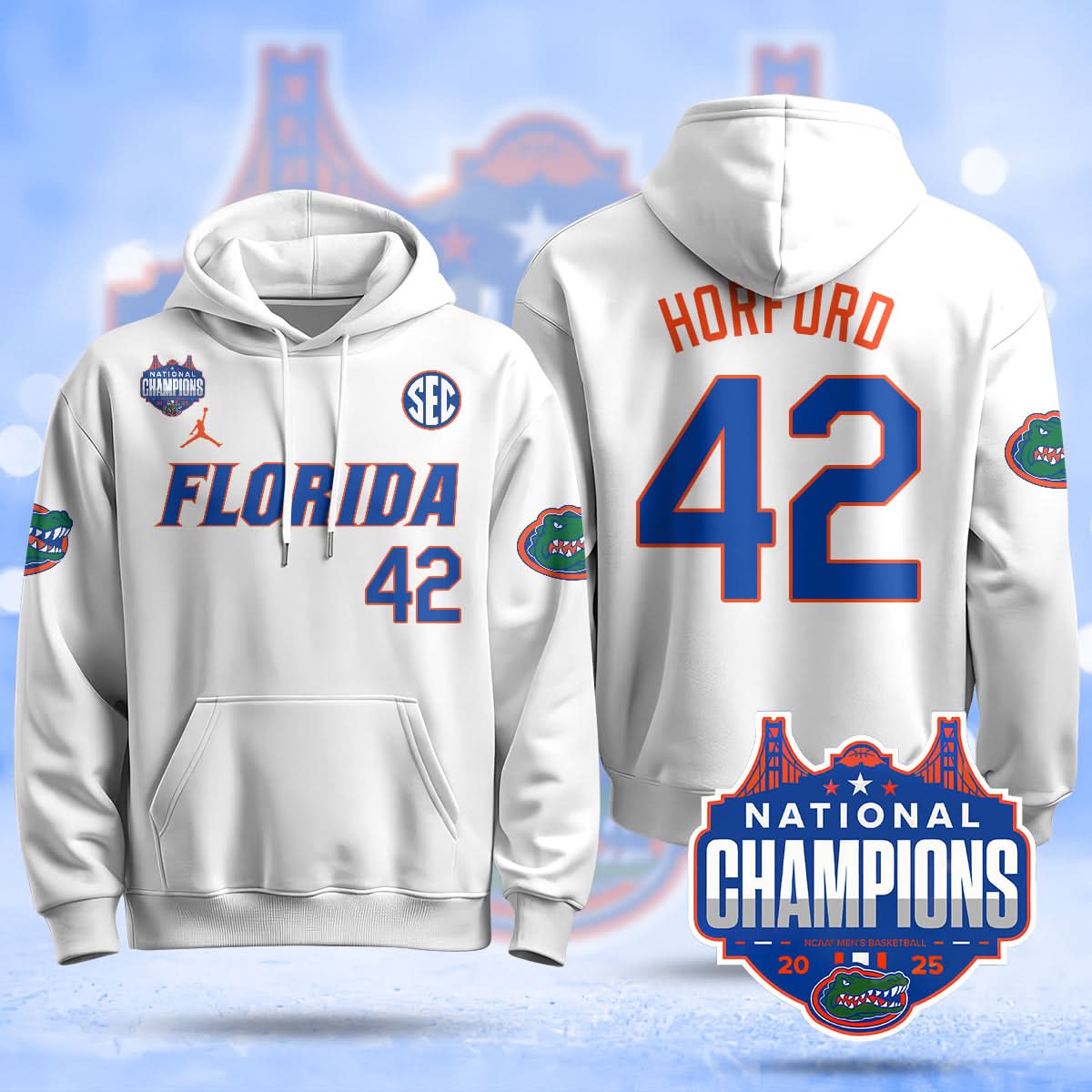 Florida Gators 2025 National Champions Basketball Hoodie - All Stitched