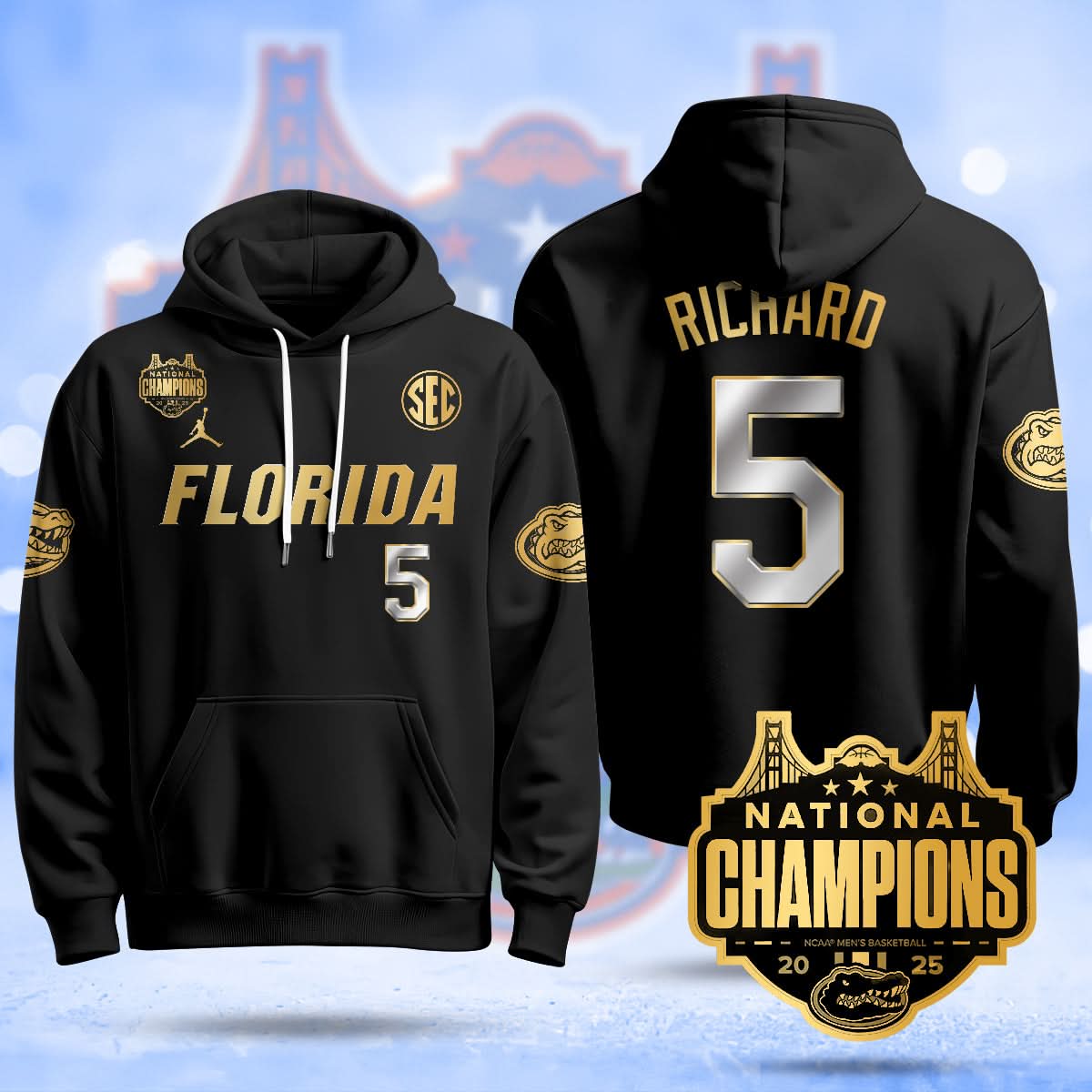 Florida Gators 2025 National Champions Basketball Hoodie - All Stitched