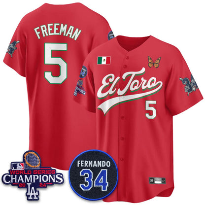 Los Angeles Dodgers Mexican "El Toro" Jersey - All Stitched
