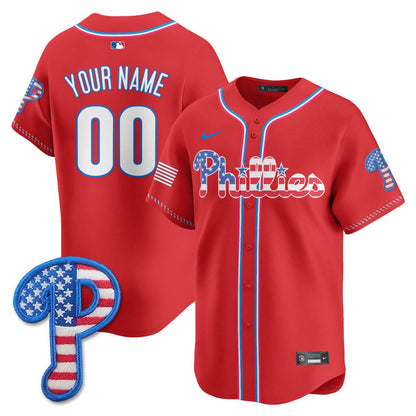 Philadelphia Phillies 2025 Fourth of July Custom Jersey - All Stitched