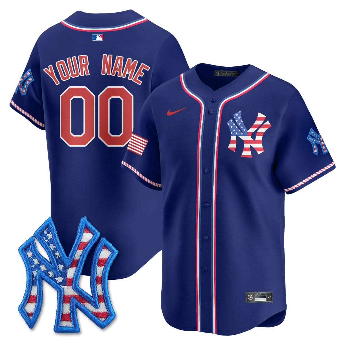 New York Yankees 2025 Fourth of July Custom Jersey - All Stitched