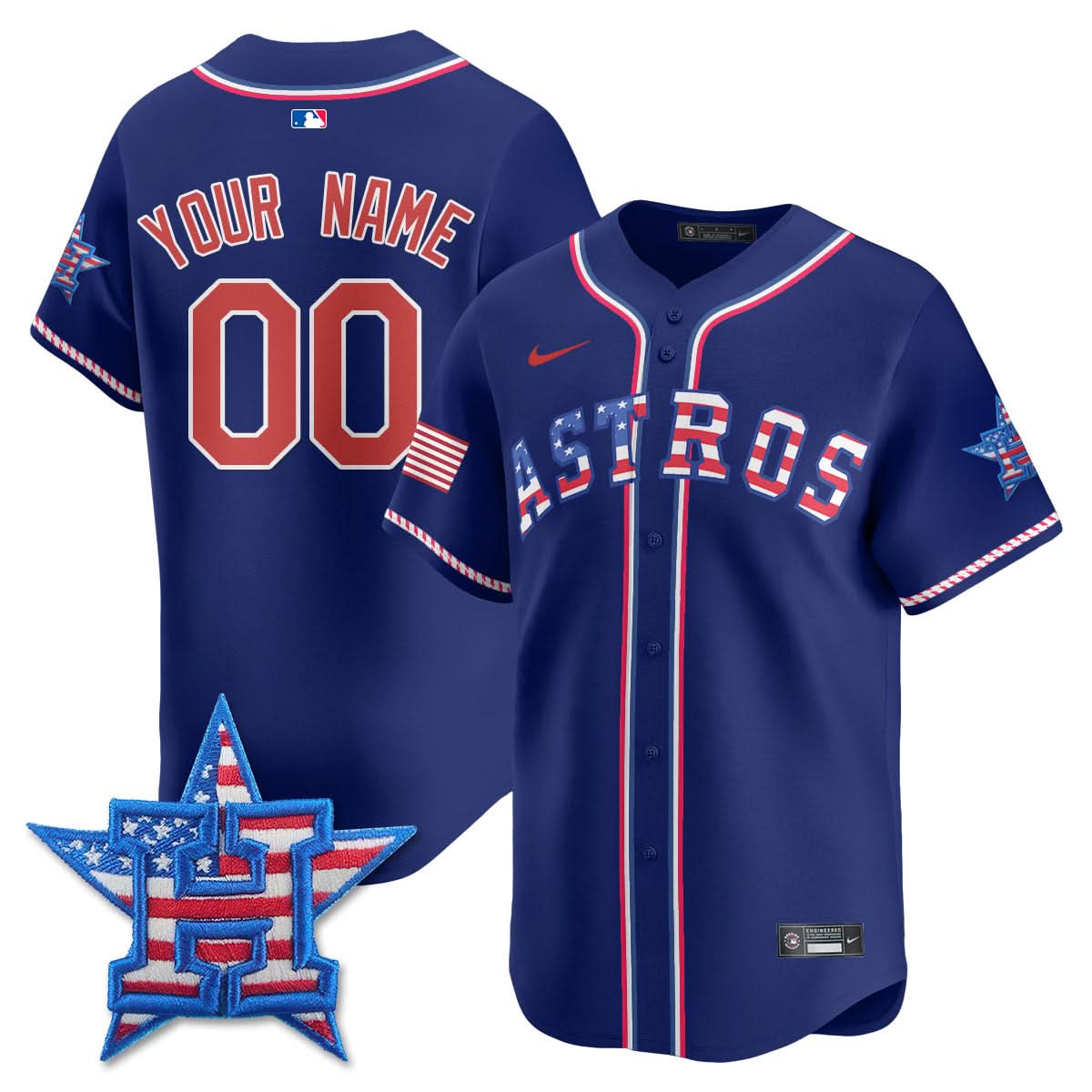Houston Astros 2025 Fourth of July Custom Jersey - All Stitched