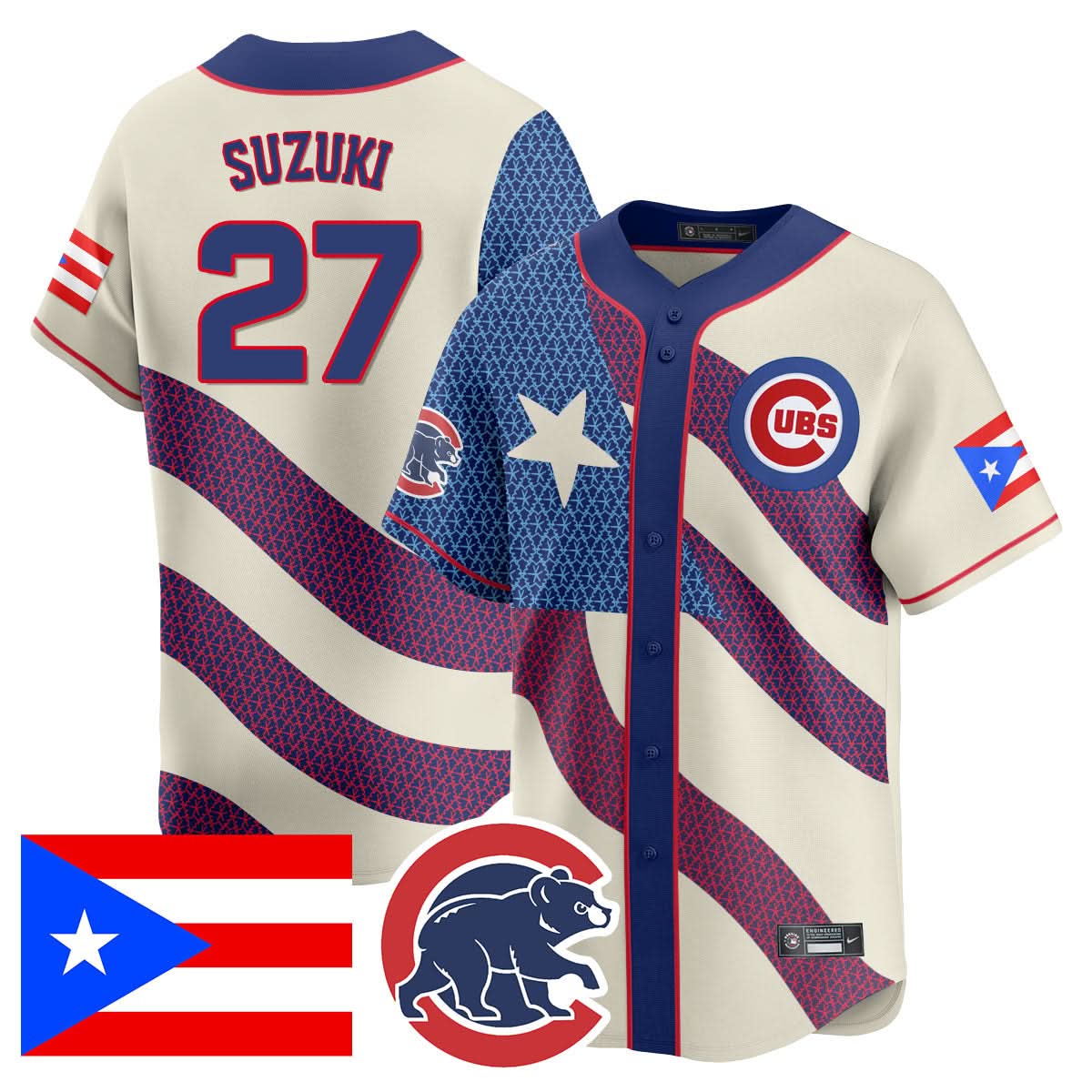 Chicago Cubs Puerto Rican Heritage Jersey V2 - All Stitched