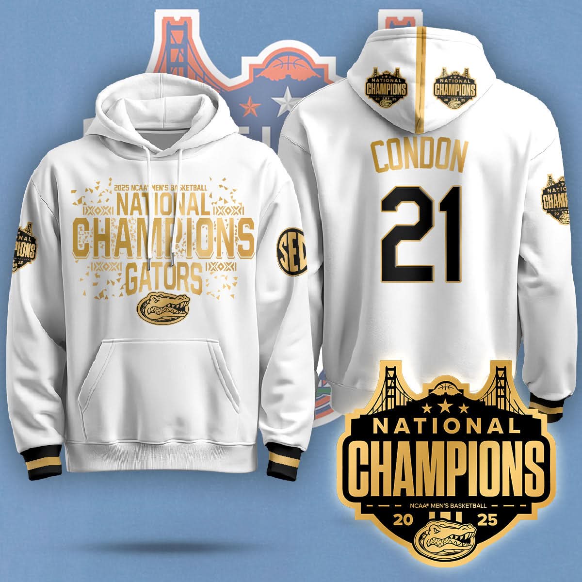 Florida Gators 2025 National Champions Basketball Hoodie - Printed