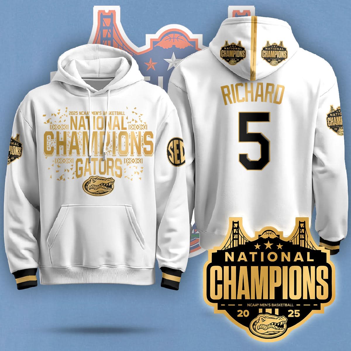 Florida Gators 2025 National Champions Basketball Hoodie - Printed