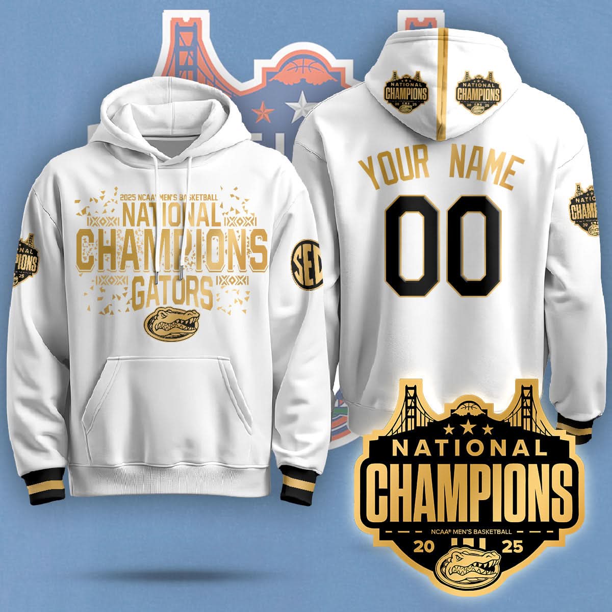 Florida Gators 2025 National Champions Basketball Custom Hoodie - Printed