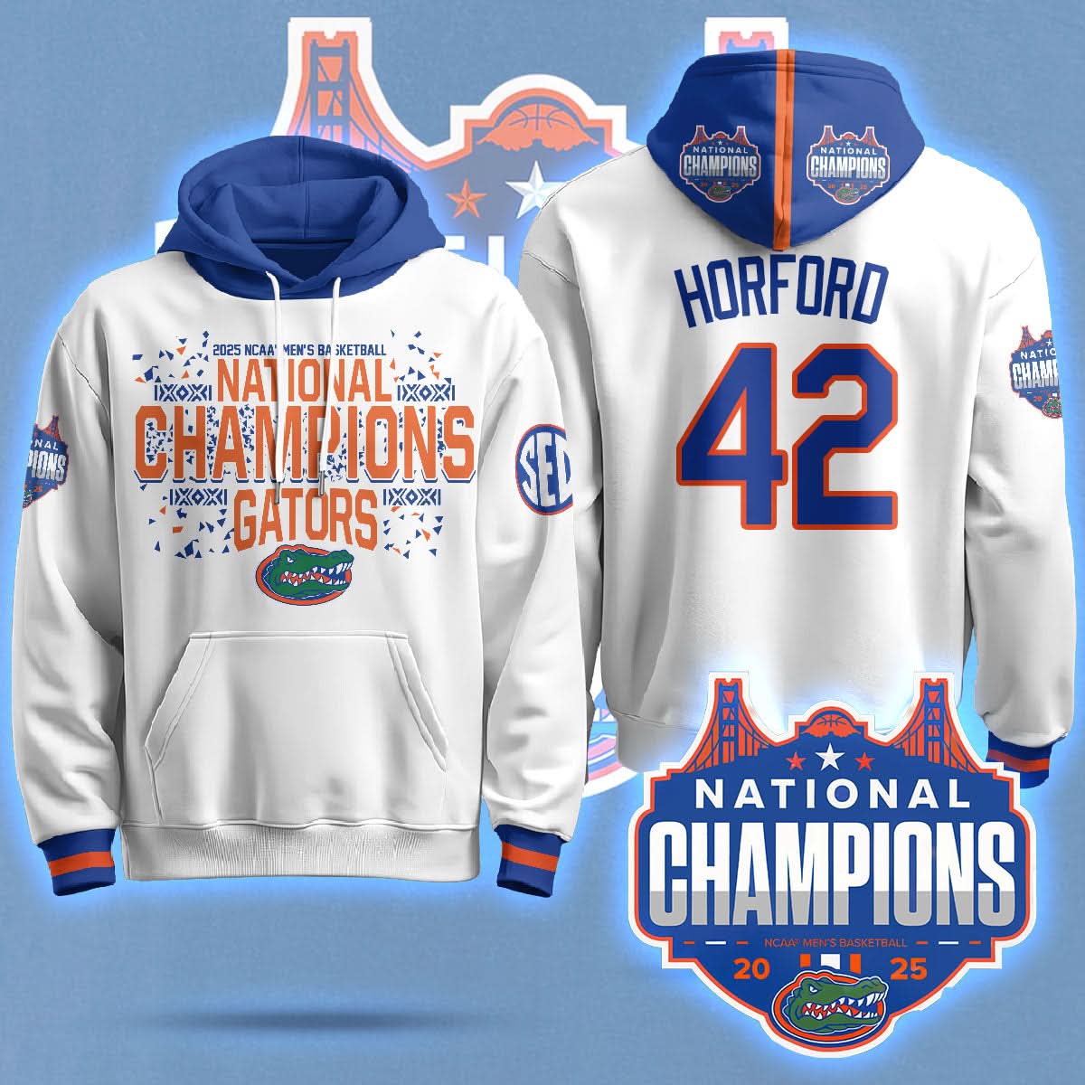 Florida Gators 2025 National Champions Basketball Hoodie - Printed