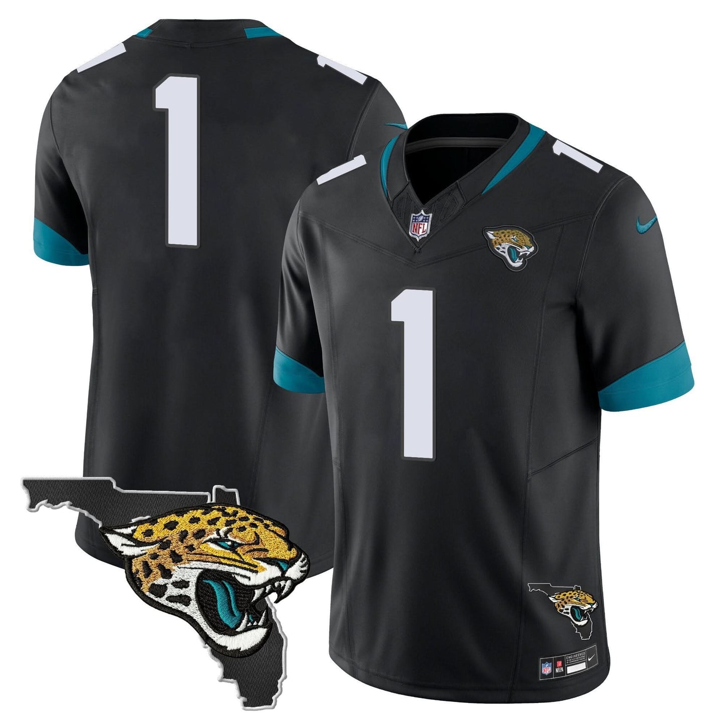 Jacksonville Jaguars Florida Patch Vapor Jersey - All Stitched