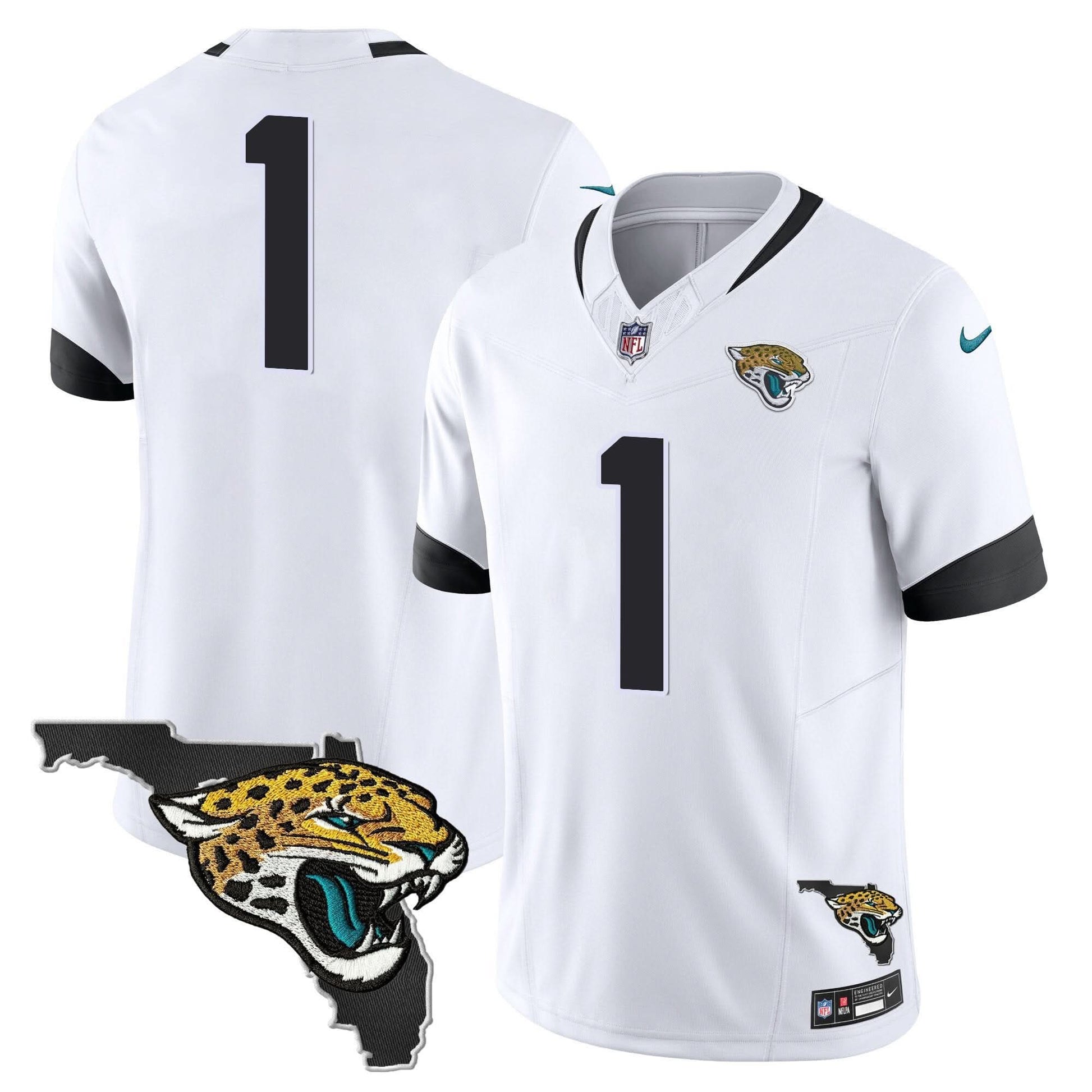 Jacksonville Jaguars Florida Patch Vapor Jersey - All Stitched