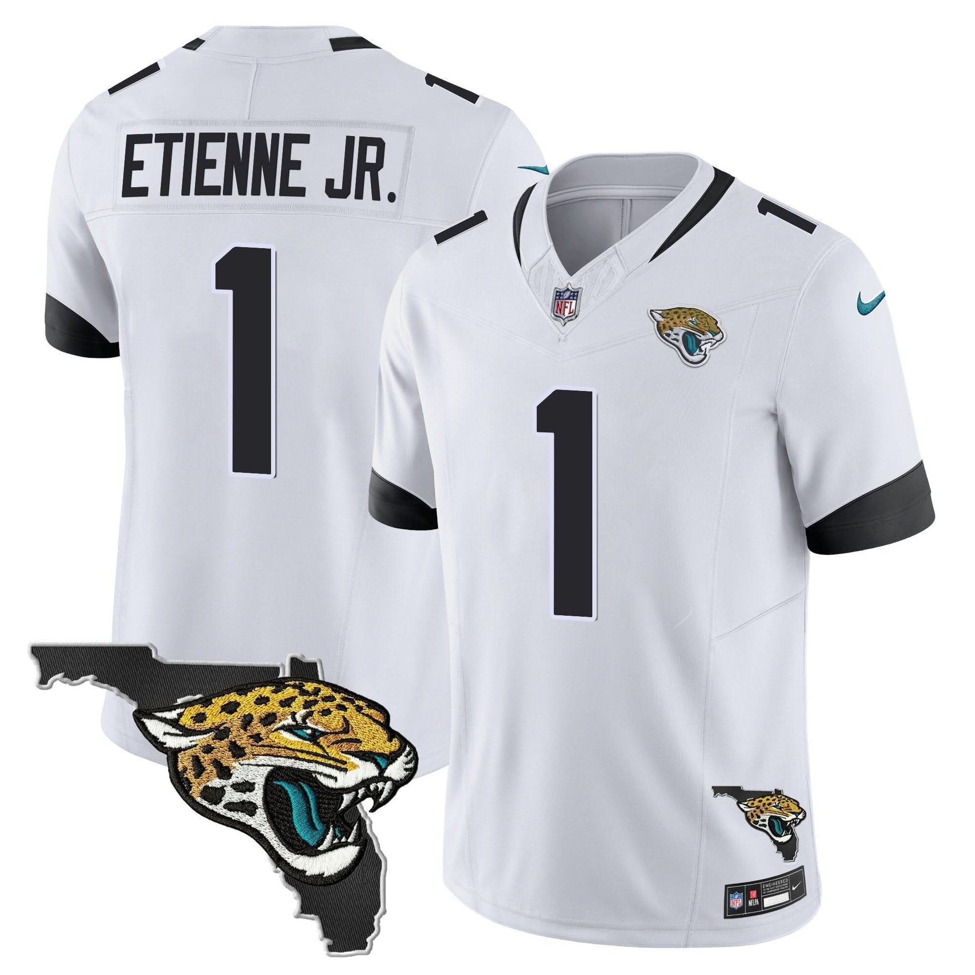 Jacksonville Jaguars Florida Patch Vapor Jersey - All Stitched