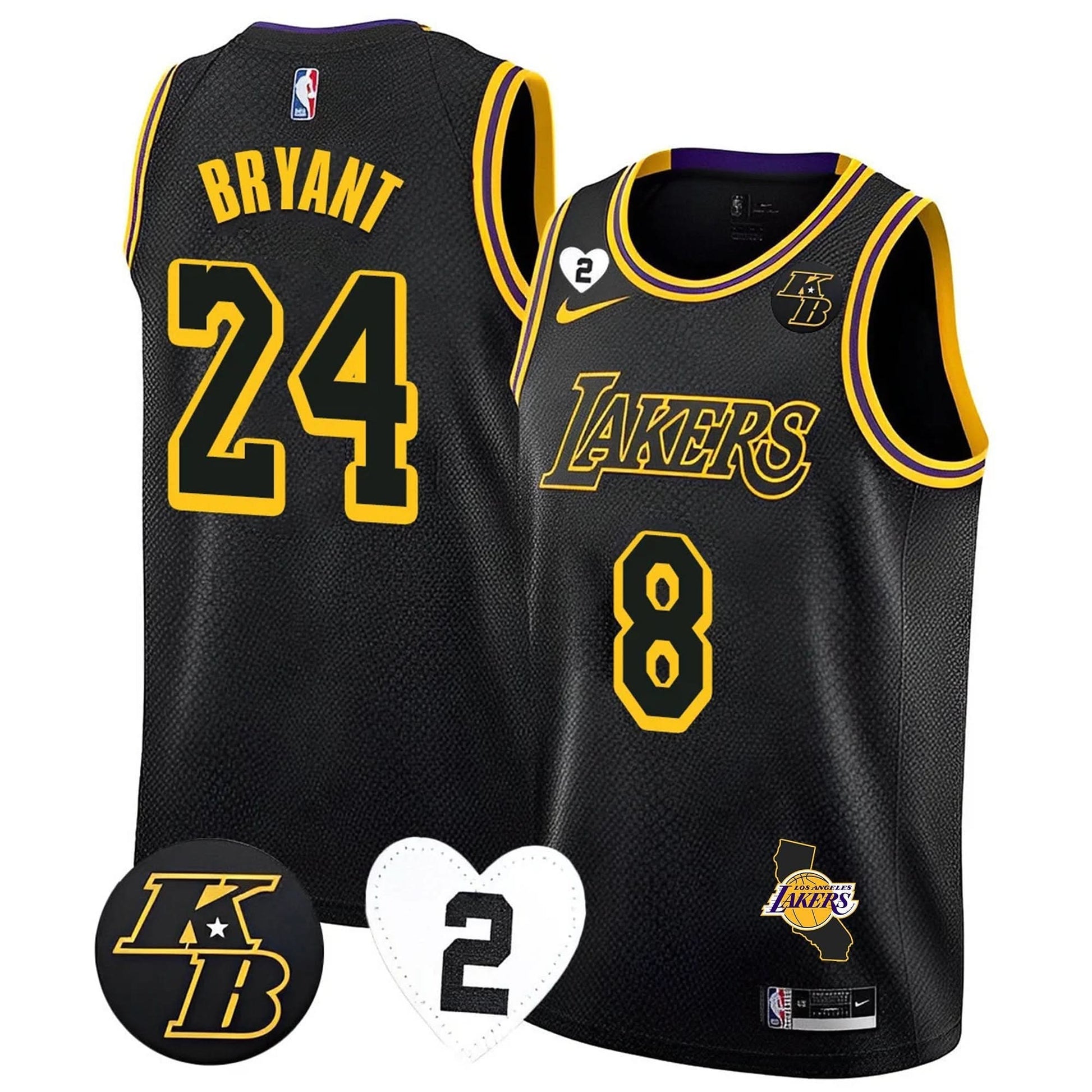 Kobe Bryant Black Mamba Jersey - California Patch - All Stitched