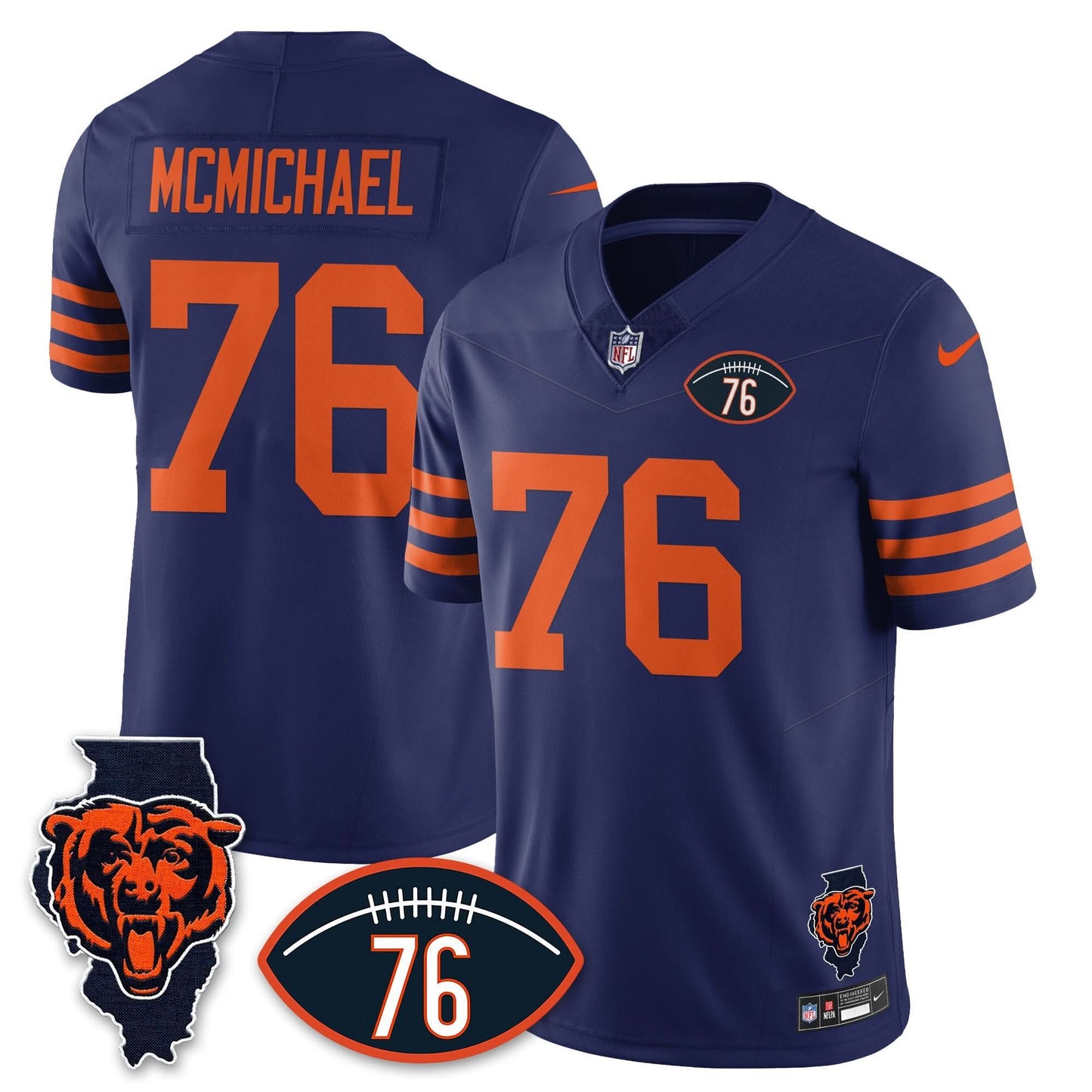 Chicago Bears Honor Steve McMichael Jersey - All Stitched