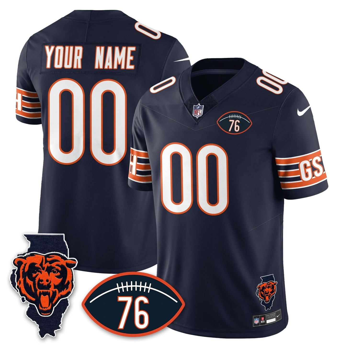 Chicago Bears Honor Steve McMichael Jersey - All Stitched