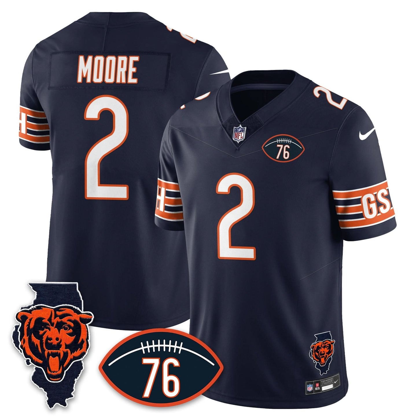 Chicago Bears Honor Steve McMichael Jersey - All Stitched
