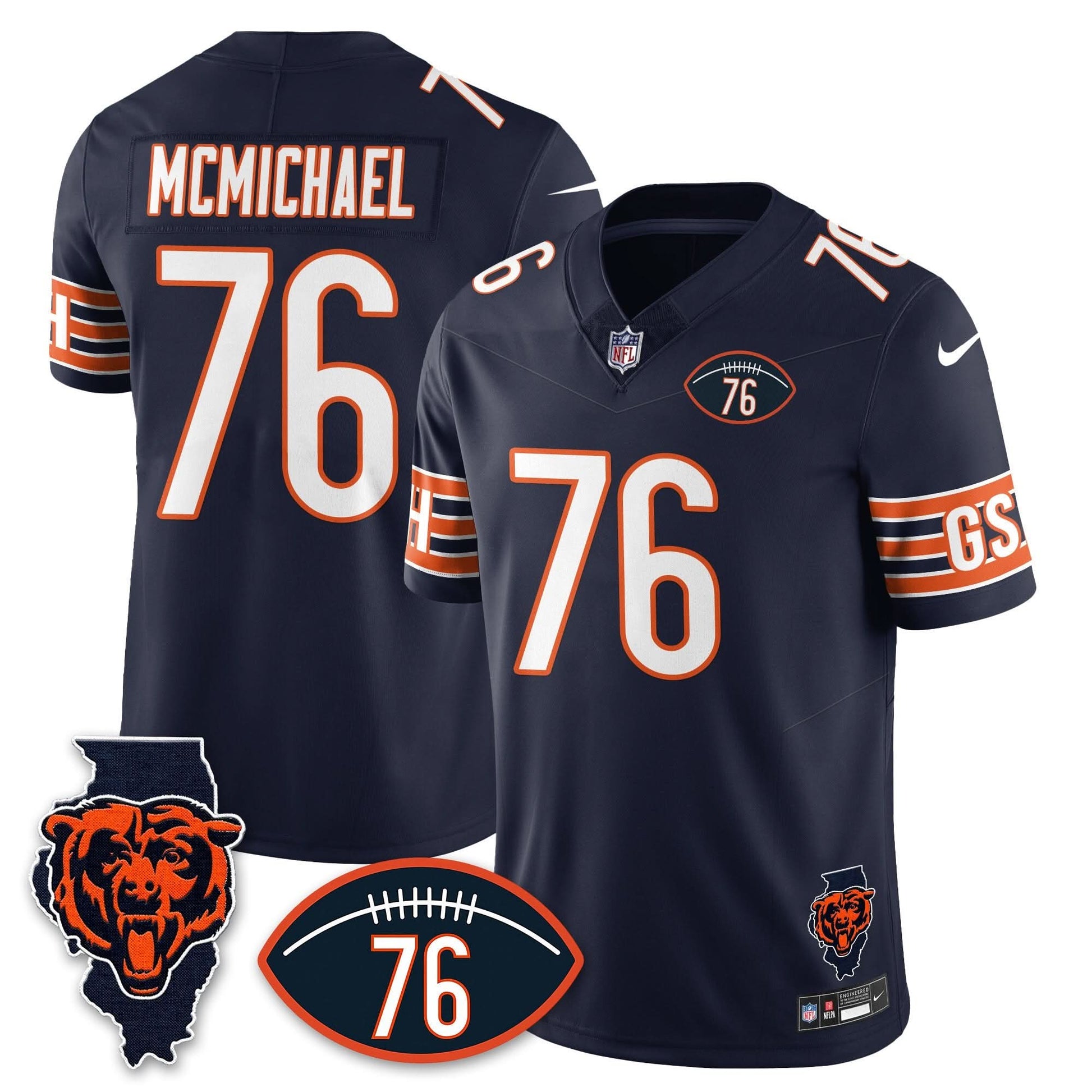 Chicago Bears Honor Steve McMichael Jersey - All Stitched