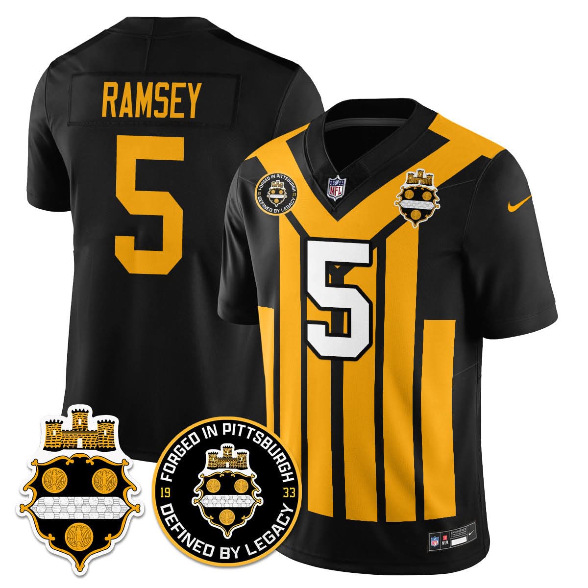 Pittsburgh Steelers Alternate 1933 Throwback Limited Jersey - All Stitched