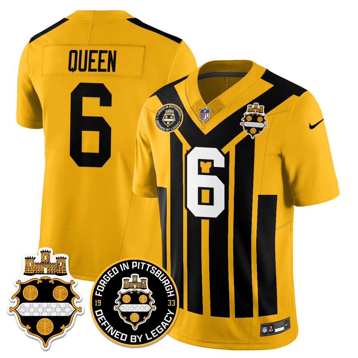 Pittsburgh Steelers Alternate 1933 Throwback Limited Jersey - All Stitched